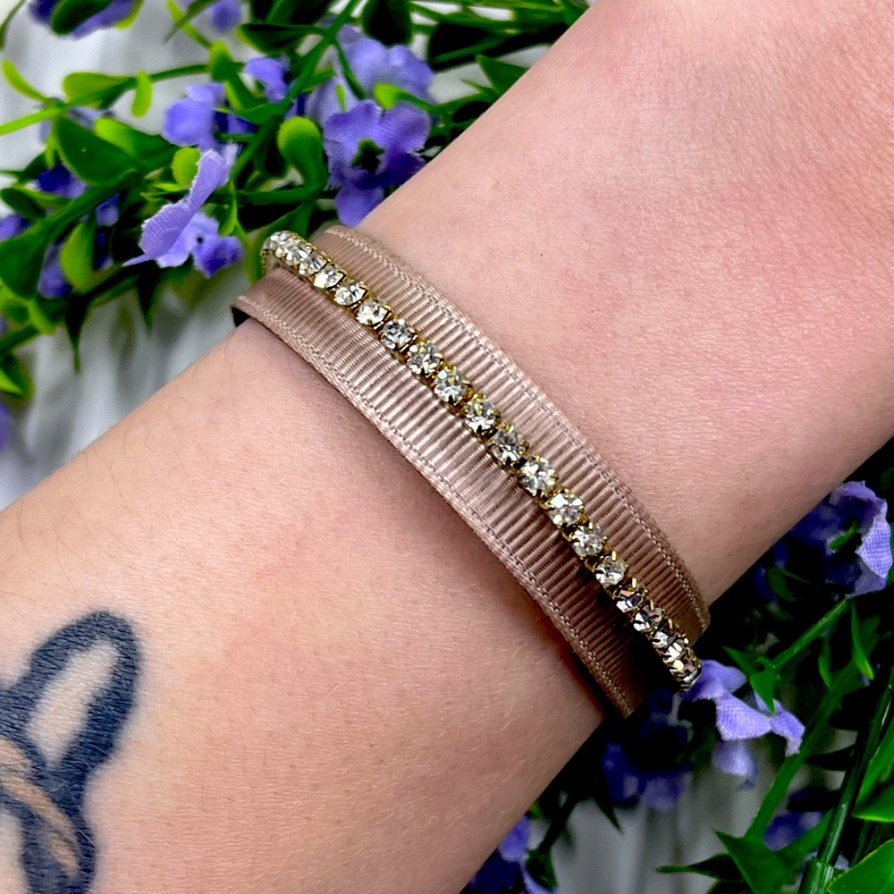 Crystal Line Vintage Y2K Cuff Style Bracelet